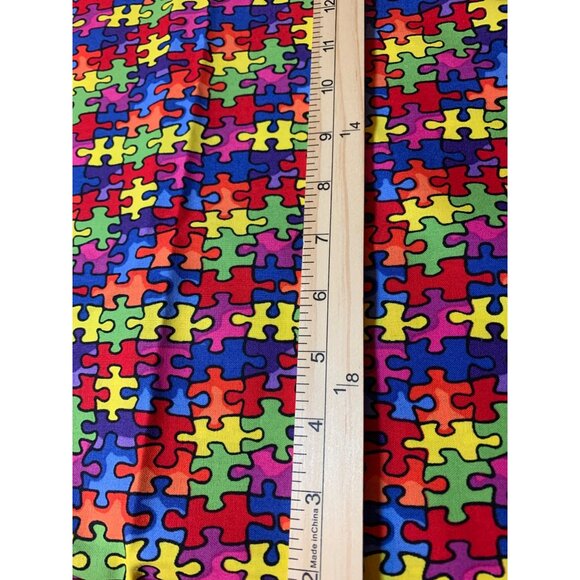 1/2 Yard Wide Cotton Puzzle Print Fabric for Ouilting Sewing - Picture 4 of 5